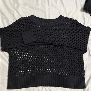 Old Navy Black Open-Knit Sweater